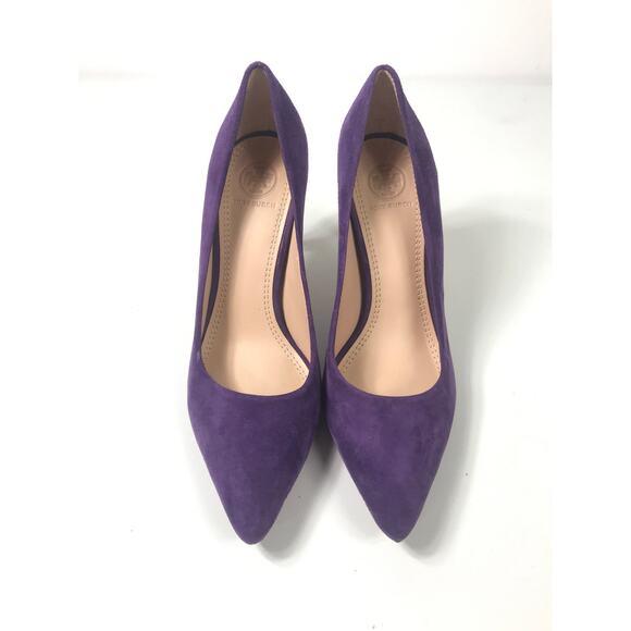 Tory Burch Greenwich Pump Women's 7 Purple Suede Stiletto Heels Chic Formal Bold - Picture 2 of 10